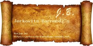 Jerkovits Barnabás névjegykártya